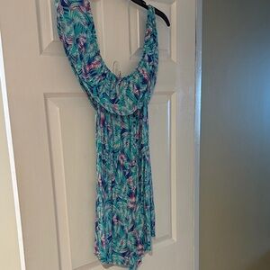 Tropical Print Halter Playsuit